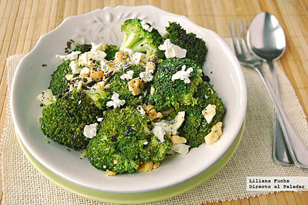 Ensalada templada de brócoli con aliño de semillas de amapola. Receta