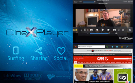 CineXPlayer 2.8 para iPad, navega por Internet mientras ves un vídeo dividiendo la pantalla