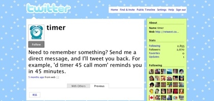 Twitter Timer, bot de Twitter para recordatorios personales