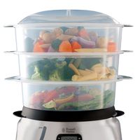 Por 54,90 euros tenemos la vaporera de tres pisos Russell Hobbs 23560-56 en Amazon