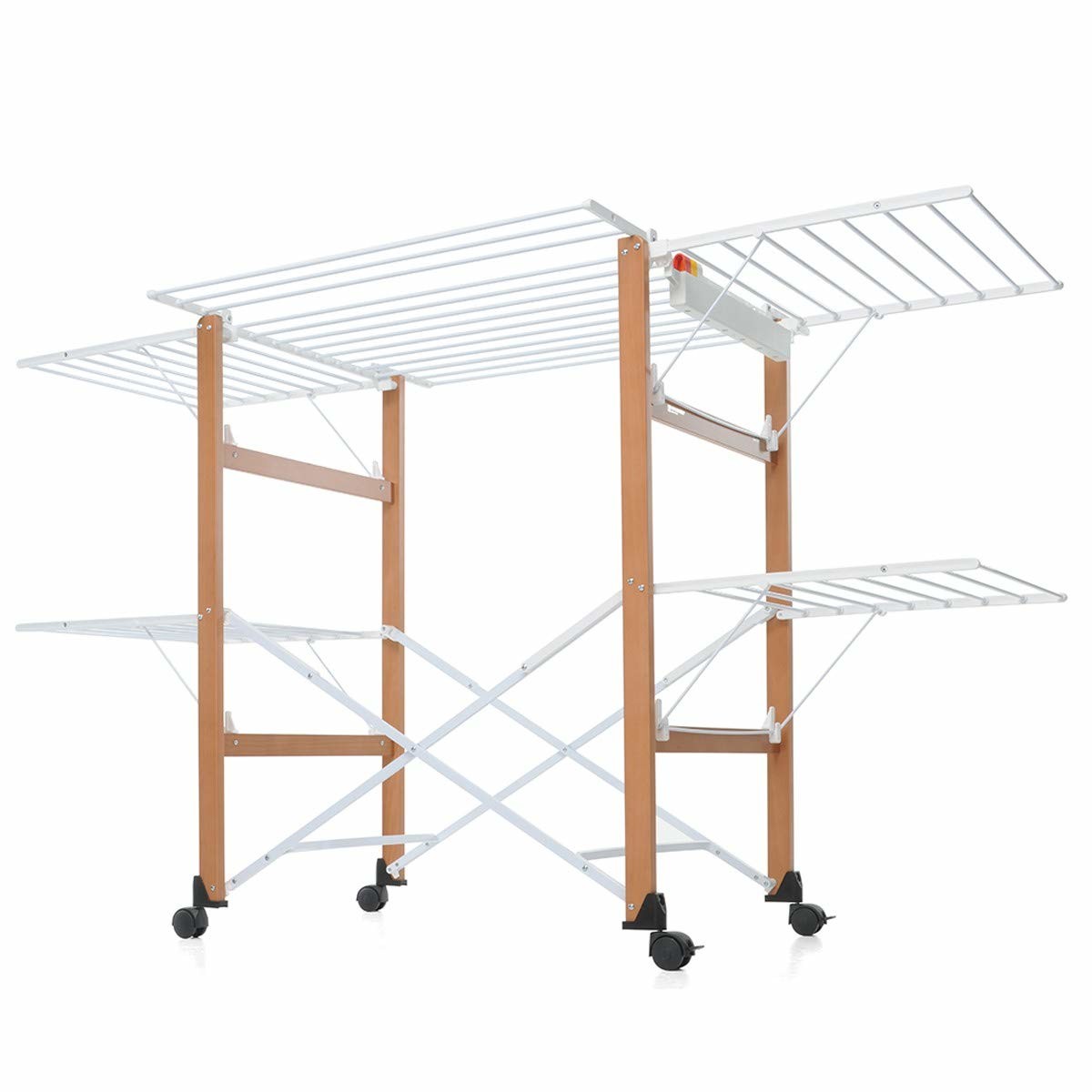 Tendedero Plegable De 4 Pliegues Home Vida - Blanco, Espacio De Secado Amplio, Para Interior Y Exterior