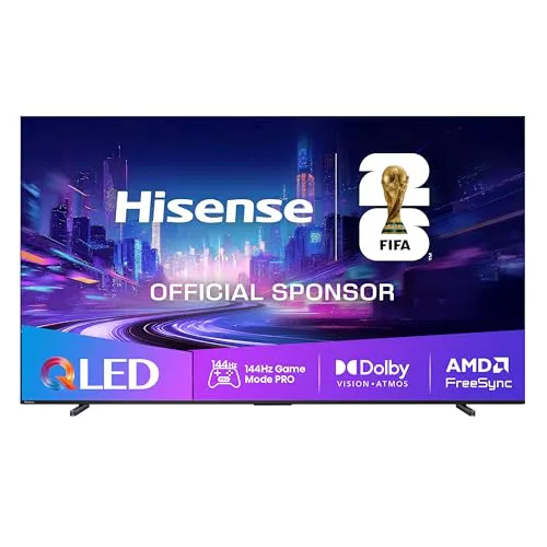 Hisense 100E7Q Pro - QLED Smart TV 100 Pulgadas, Gaming TV, Modo Juego Pro 144Hz, AMD Freesync Premium Pro, Dolby Vision IQ, Dolby Atmos, Movimientos Suaves IA, Hi-Concerto, Procesador Hi-View IA