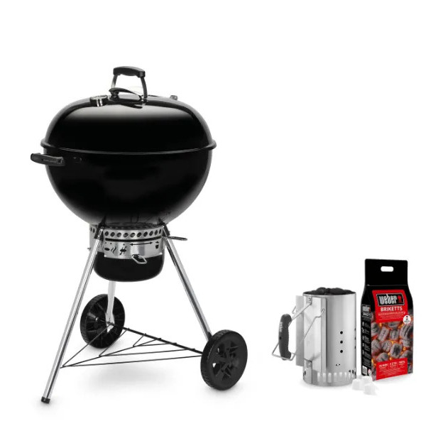 WEBER Kit - Incluye barbacoa, chimenea encendido y 2 kg de briquetas de carbón