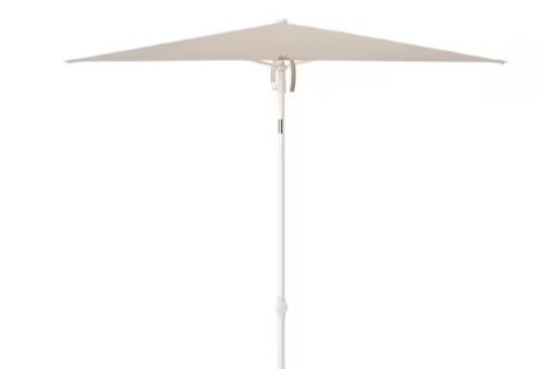 Sombrilla, inclinable/beige grisáceo blanco, 180x145 cm
