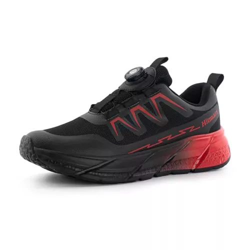 Zapatillas Deportivas Hombre Zapatillas Running Sneakers Deportivas Hebilla Giratoria Cómodas Ligeras Transpirables Casuales Amortiguadas Atlético N83 Rojo EU 46