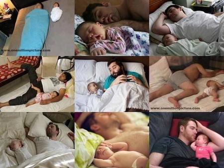 Papá, ¿ha heredado tu bebé tu forma de dormir?