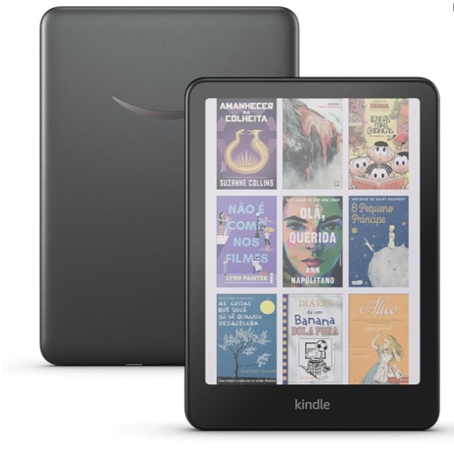 Kindle Colorsoft Signature Edition (32 GB) - Com tela colorida, luz frontal autoadaptável, carregamento sem fio e bateria que dura semanas - Cor Preta Metálica