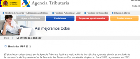 La AEAT pone a disposición del contribuyente el simulador de Renta 2012