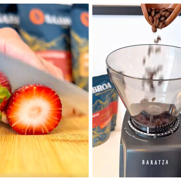 Este supuesto experto en café ha intentado hacerse un expreso poniendo una fresa en el filtro. Como número cómico sale bien