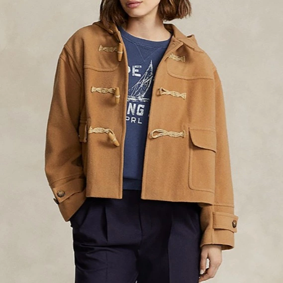 Polo Ralph Lauren Abrigo de mujer de paño con capucha y bolsillos