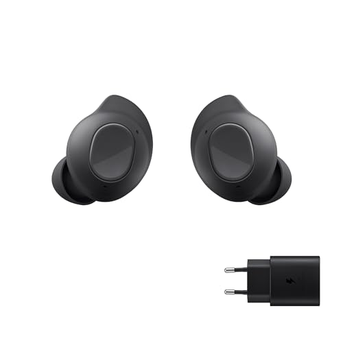 SAMSUNG Galaxy Buds FE + Cargador - Auriculares Inalámbricos, Cancelación de Ruido Activa, Ajuste Cómodo, 3 Micrófonos, Control Táctil, Bajos Graves, Negro (Versión Española)