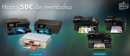 HP reembolsa hasta 50 € por la compra de impresoras de tinta