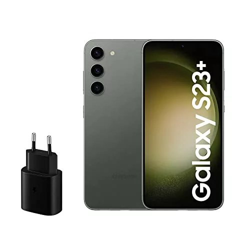 SAMSUNG Galaxy S23+、512GB + 45W 充電器 - Android スマートフォン、4700 mAh バッテリー、ロック解除済みスマートフォン、グリーン色 (スペイン語版)