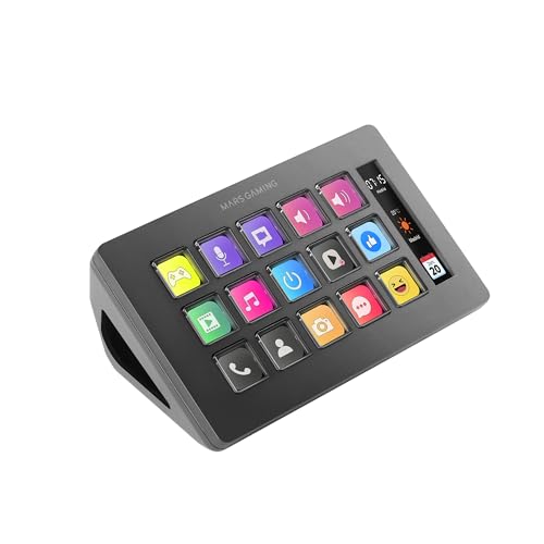 Mars Gaming MSD-One Control Deck Slim 15 Teclas LCD Negro
