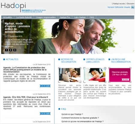 El accidentado estreno de la web de Hadopi