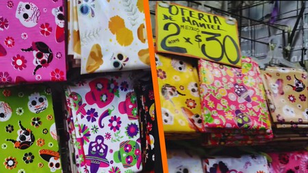 El local donde puedes conseguir manteles baratos para la ofrenda con diseños de Día de Muertos en el centro de CDMX