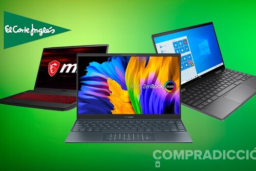 Estos 11 portátiles ASUS, HP, Lenovo y MSI llevan rebajas de entre 50 y 400 euros esta semana en rebajados El Corte Inglés