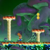 La ciénaga tóxica de las Colguianas al 100% en Super Mario Bros. Wonder