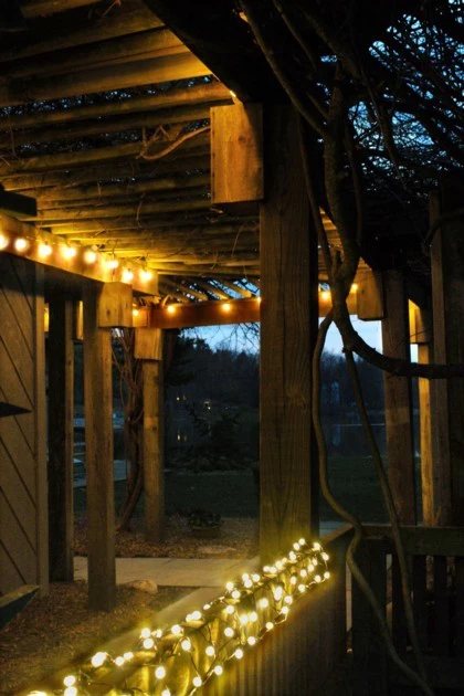 Iluminación de exterior. Luces de Navidad para el verano