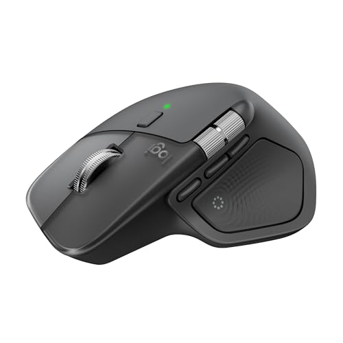 Logitech MX Master 4 Mouse Inalámbrico de Alto Desempeño, Scrolling Ultra-rápido, 8K dpi, Seguimiento sobre Vidrio, Clics Silenciosos, USB-C, Bluetooth - Grafito
