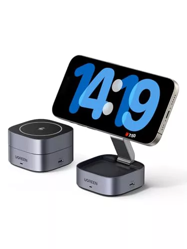 UGREEN Zapix Cargador Inalámbrico iPhone 2 en 1 Estación de Carga Magnética