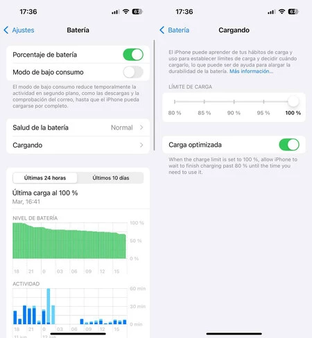 Carga optimizada ios 18