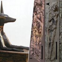 Hay un hallazgo que intriga a la ciencia: qué diablos hace un perro momificado sobre una pareja en una tumba del antiguo Egipto