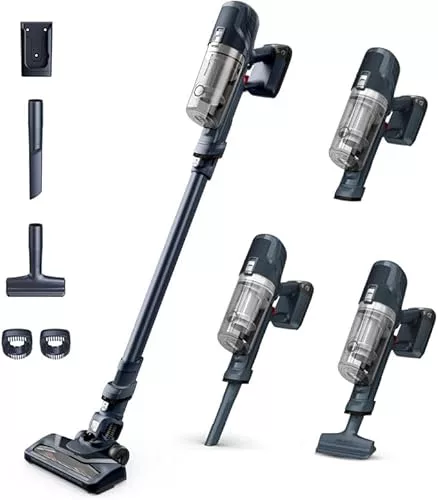 Rowenta XPert 6.60 - Aspiradora escoba versátil sin cable, con 3 funciones en 1 multiespacios, batería de litio, 2 velocidades, gatillo Boost, ligero y portatil, Azul oscuro RH6831