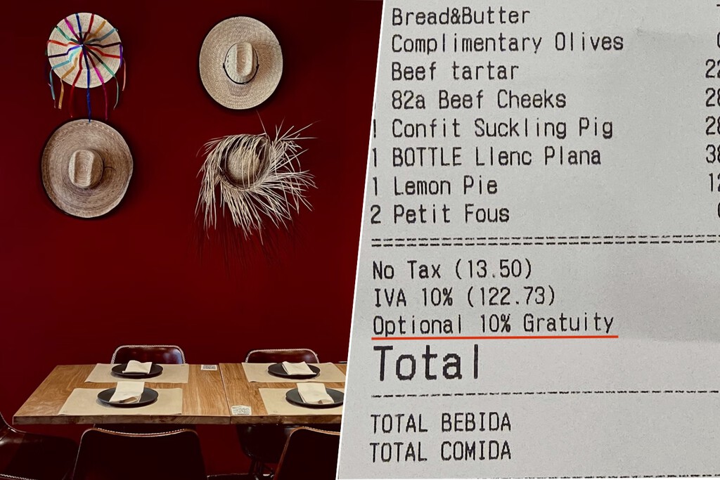
Un concepto es cada vez más común en los tickets de los restaurantes españoles: la propina "opcional" del 10%