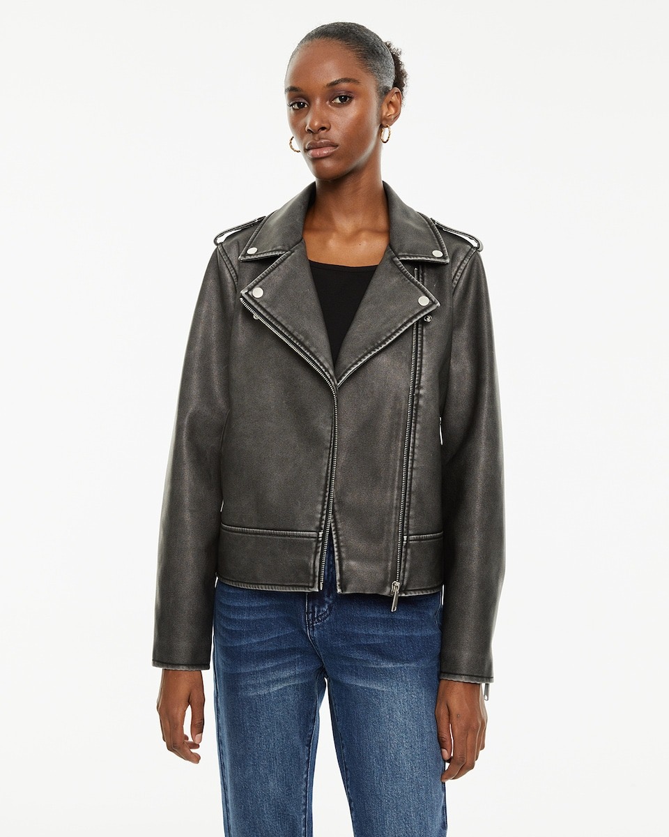 Cazadora efecto piel System Action