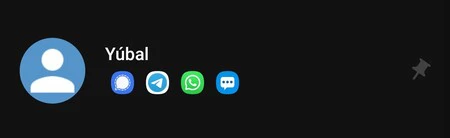 DM Me には、各連絡先が使用しているすべてのメッセージング アプリが表示されます