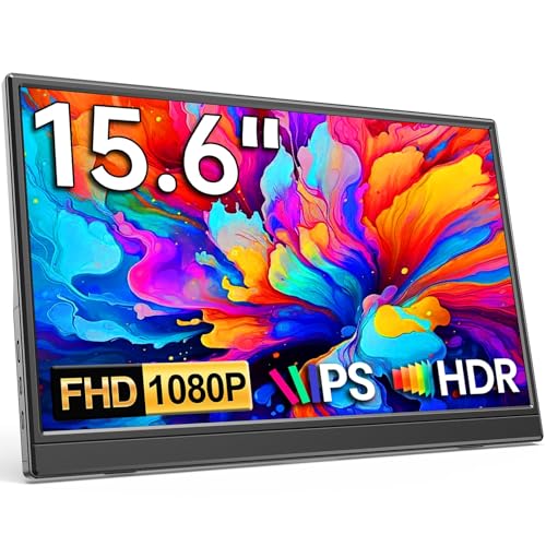 Stqusti Monitor Portátil, 15.6 Pulgadas FHD IPS compatible con PC, PS4/5, Laptop, Xbox y Switch