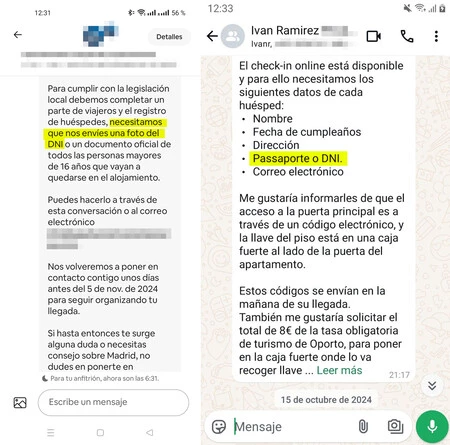 2 つの異なる宿泊施設から ID またはパスポートの送付を求められました