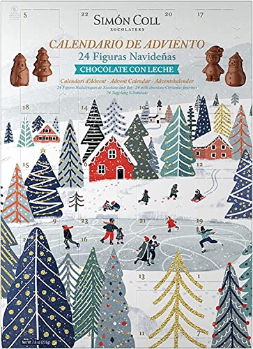 Simón Coll Calendario de Adviento de (Chocolate con Leche Figuras 3D) 216gr - 24 Chocolatinas