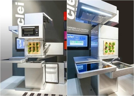 Futurista cocina vertical diseñada por Massimo Facchinetti