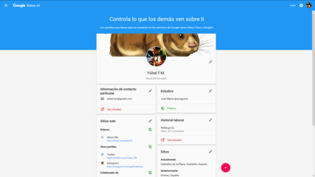 La nueva página 'Sobre mí' sustituye a Google+ como nuestro centro neurálgico en Google
