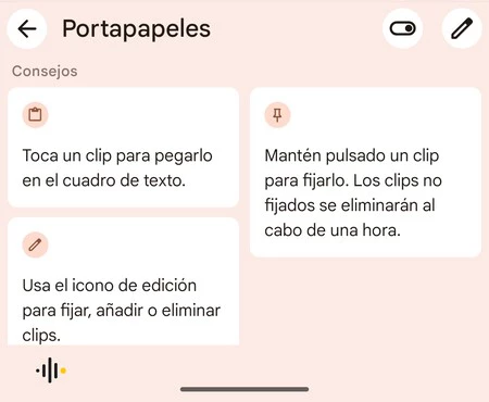 Portapapeles Gboard