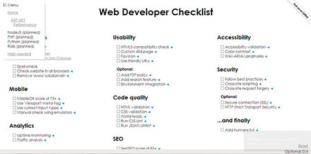 Listas de procedimientos para desarrolladores Web