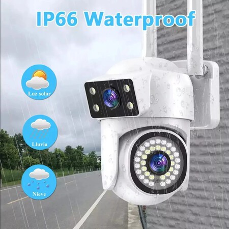 Camara De Seguridad Wifi Exterior 4k 8mp Ip66 Doble Lente