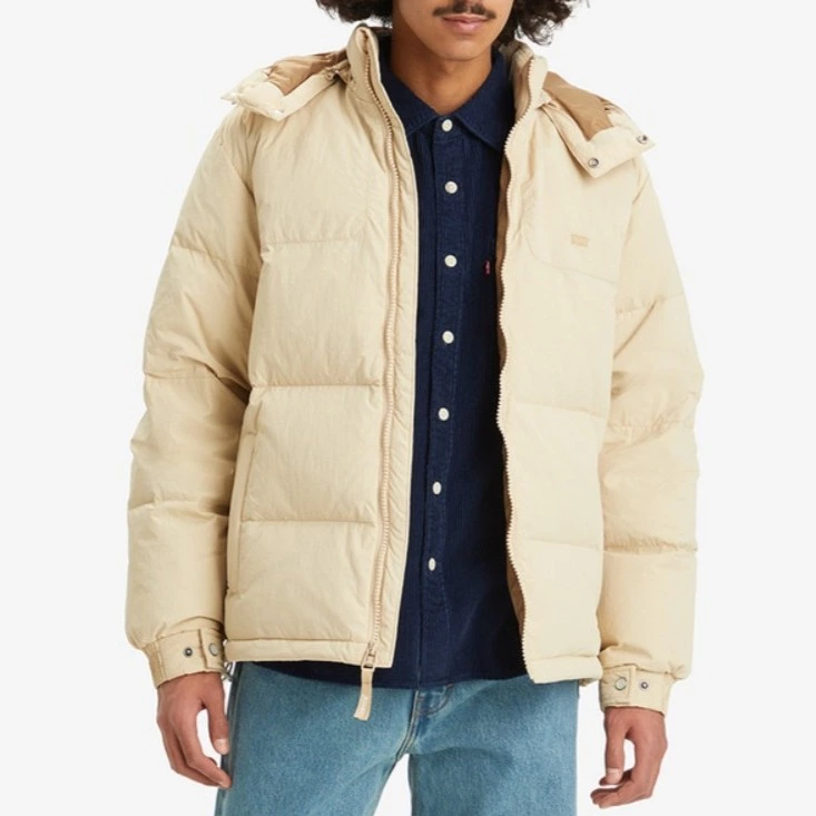 Levi's Plumífero de hombre acolchado con capucha y cierre con cremallera