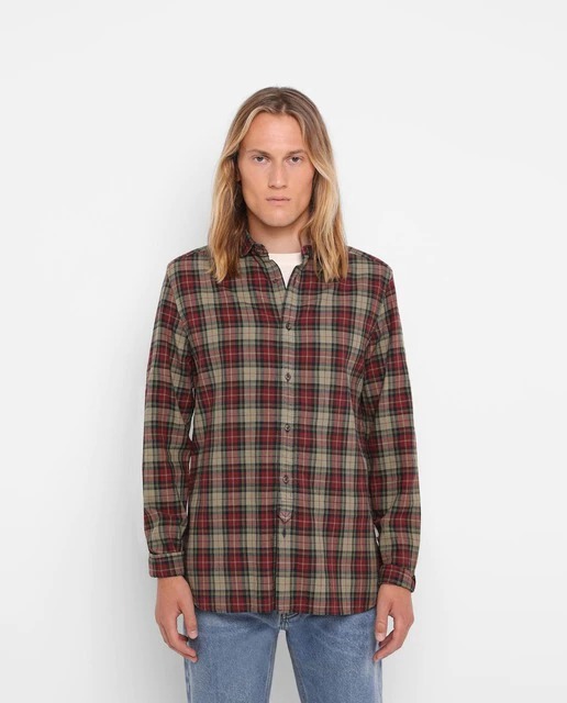 Regular men's shirt in multicolor tartan