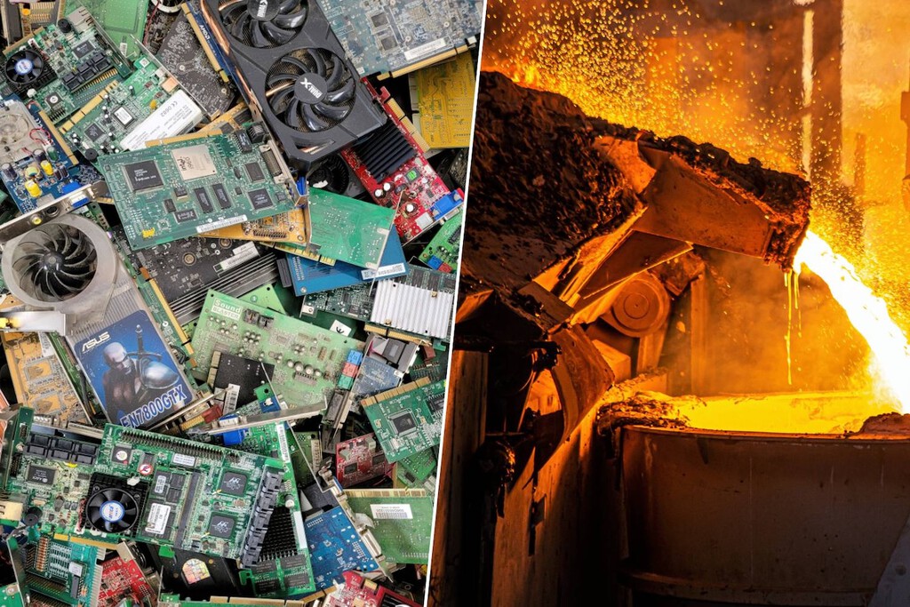 Europa tira 16.000 millones al año en basura electrónica. España acaba de encender el primer horno de Europa para recuperarlos 
