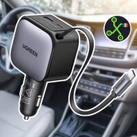 Olvidar el cable de tu celular para cargarlo en el auto ya no es problema: este cargador integra uno retráctil y cuesta menos de 450 pesos