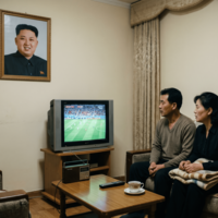 A TV estatal da Coreia do Norte exibiu a Copa do Mundo, mas há um detalhe bizarro nessa transmissão 
