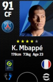 Los 10 jugadores más rápidos de eFootball 2022 K. Mbappé