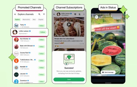 Anuncios en los Estados de WhatsApp. Imagen de WhatsApp