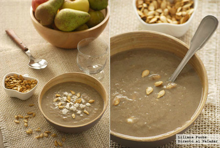 Crema de champiñones y puerros con jengibre. Receta