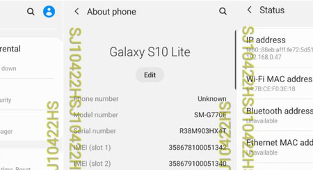 El Samsung Galaxy S10 Lite pasa por la FCC, mostrando su pantalla y dimensiones