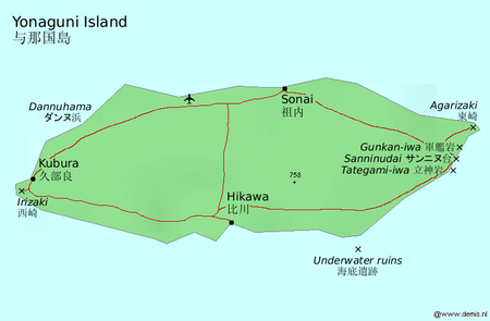 Map Yonaguni