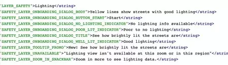 Google マップの最新ベータ版で見つかったコード。 XDA 開発者からの画像
